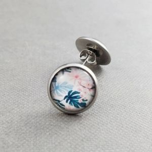 Handmade Palm Tree Stainless Steel Hypoallergenic Floral Stud Earrings - NEW!!